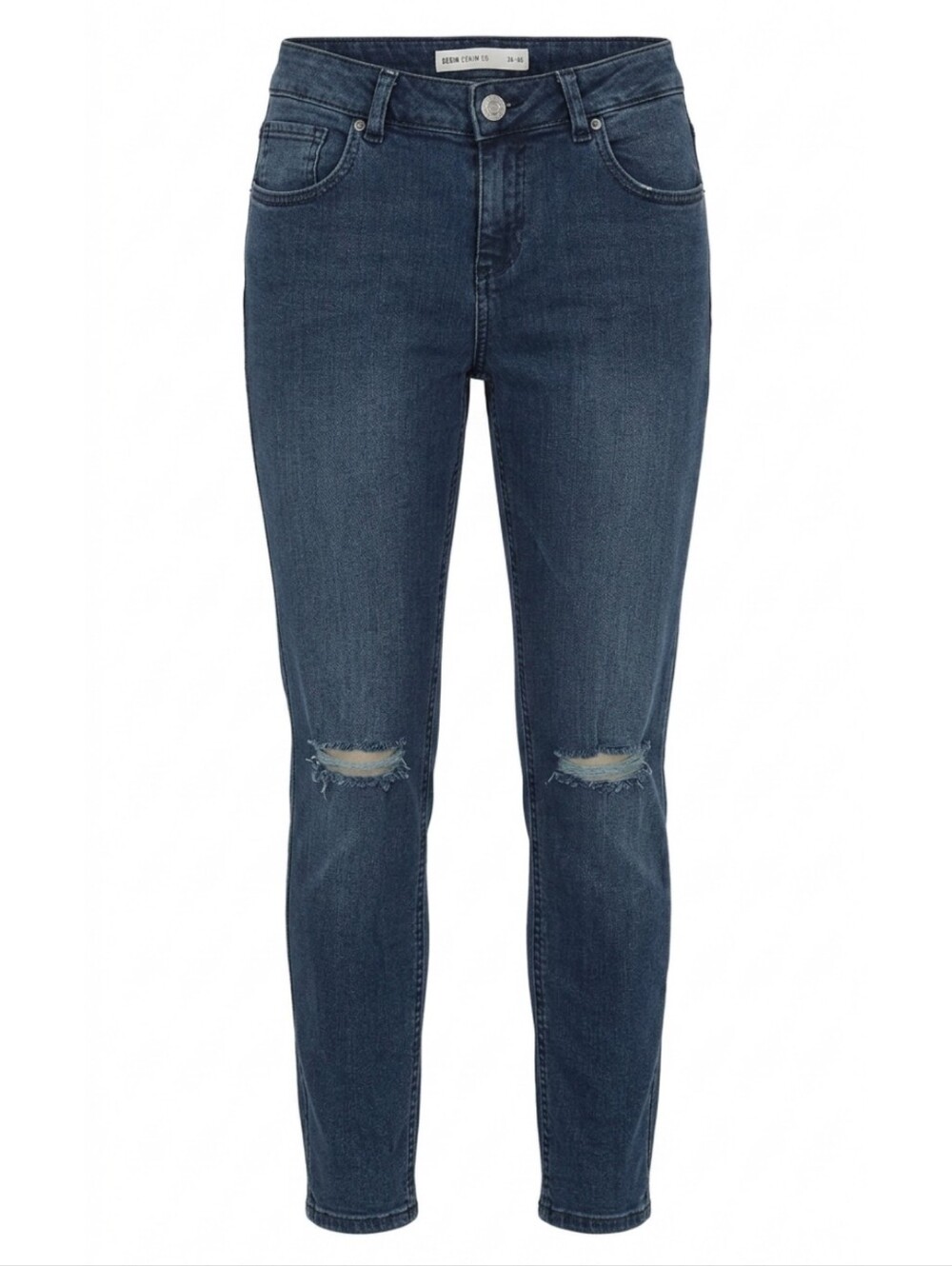 Asos Skinny Jeans Ripped Knee Distressed Denim Womens Size 26 Blue